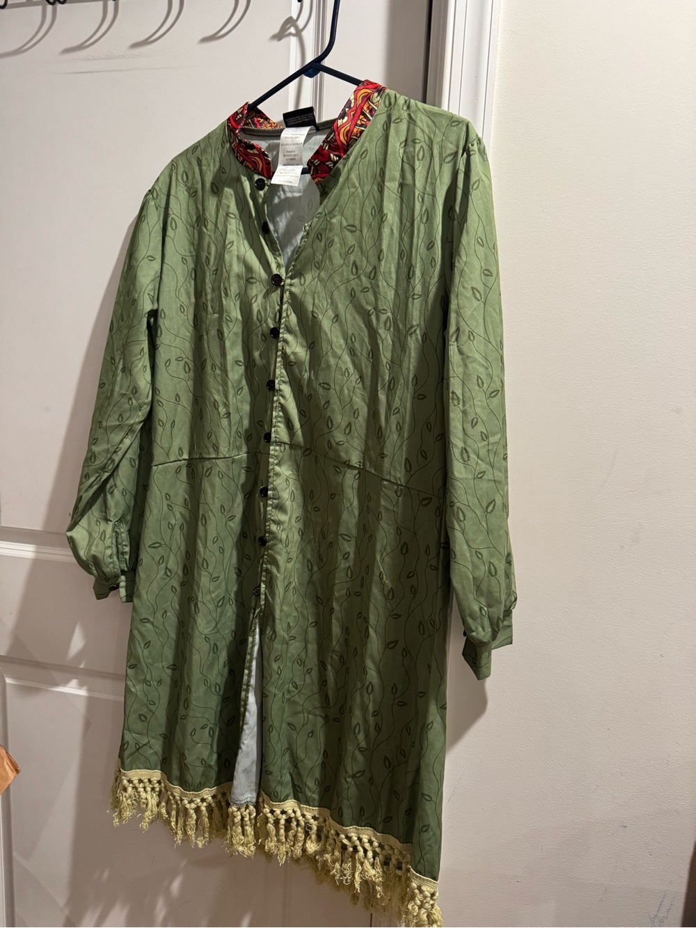 Harry Potter Light Green Fringe-Trim Long dress/jacket adult large